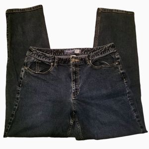 LIZ CLAIBORNE Vintage Women's Dark Blue Straight Leg Stretch Jeans Size 12R
